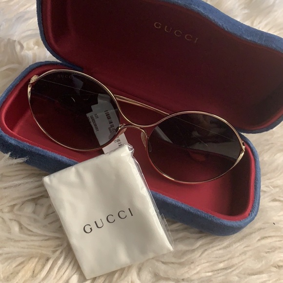 Gucci gg0253s round sunglasses gold frame NWT - Picture 4 of 11
